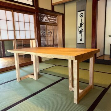 栃の一枚板テーブル1500