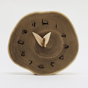 木の時計『切り株時計』　 エンジュ　クォーツ　clock-k-03