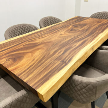 一枚板モンキーポッドの会議テーブルセット　天然木ギャラリー